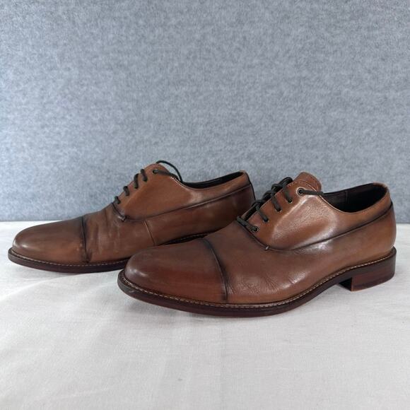 Joseph Abboud Men’s sz 10 Leather Brown Dress Shoes Workwear Oxfords Office - Picture 2 of 11